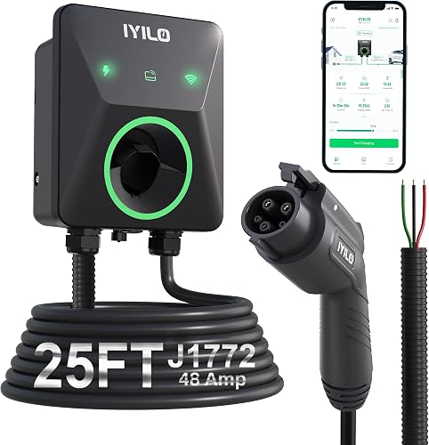 IYILO Level 2 EV Charger, 48Amp/11.5KW, J1772 Wall Electric Car Charge — Our recommended configuration for best results