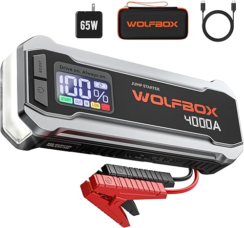 WOLFBOX 4000A Jump Starter,12V Car Battery Jumper Starter Portable wit — Build quality and design details up close