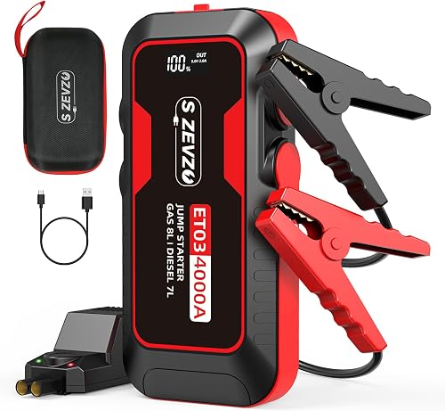S ZEVZO ET03 Car Jump Starter 4000A Jump Starter Battery Pack for Up t — Real-world performance testing in action